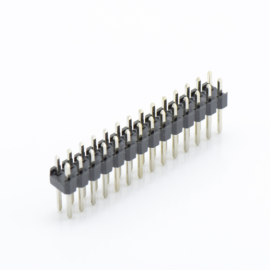 Pitch 2.00mm 180° 双排 DIP 单塑排针 L=8.1 2X14Pin 黑色 镀全金G/F