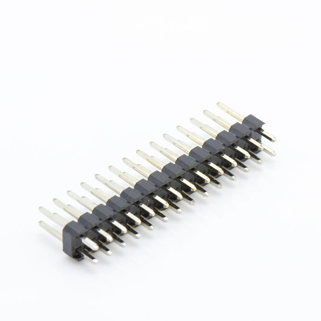 Pitch 2.00mm 180° 双排 DIP 单塑排针 L=8.1 2X14Pin 黑色 镀全金G/F