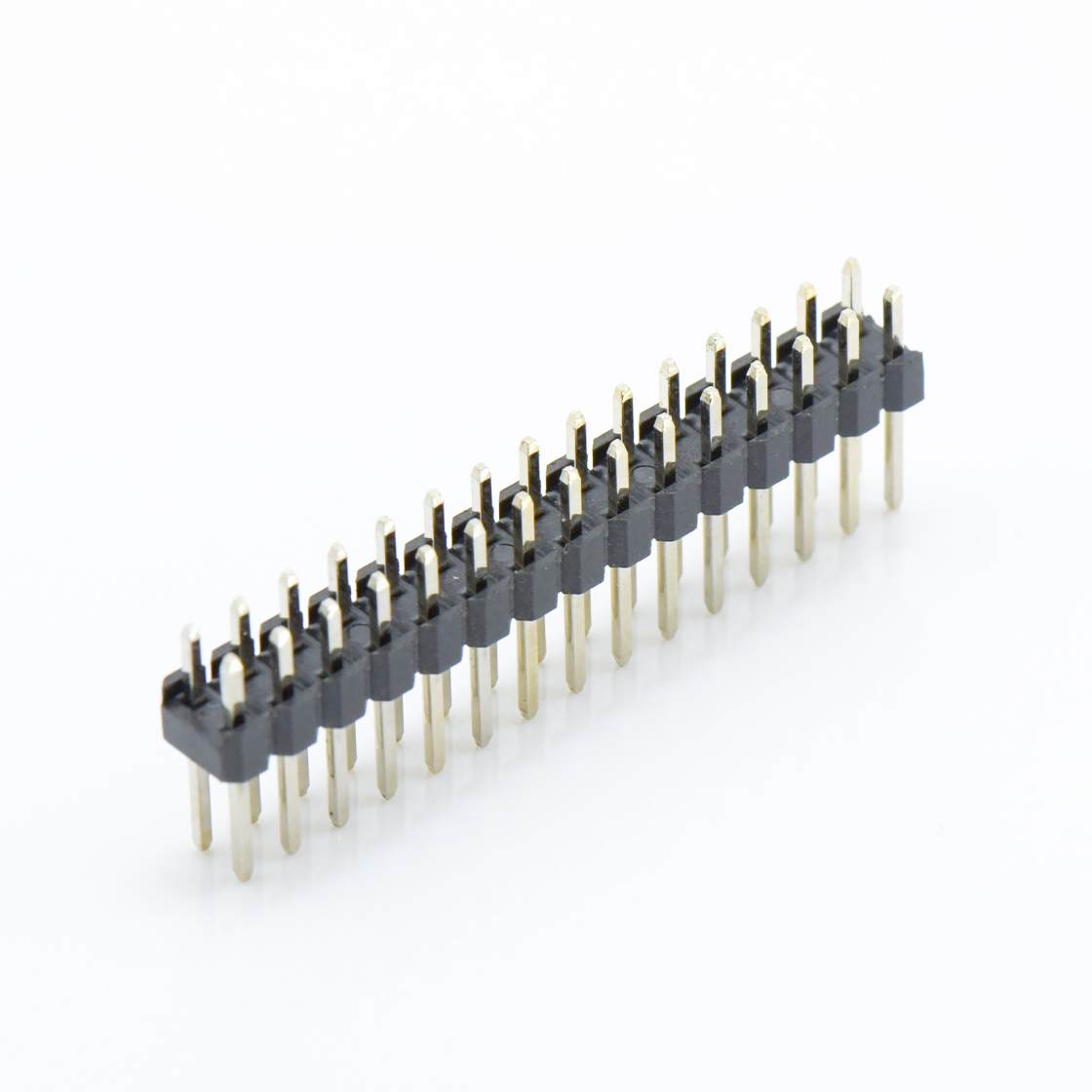 Pitch 2.00mm 180° 双排 DIP 单塑排针 L=8.1 2X15Pin 黑色 镀全金G/F
