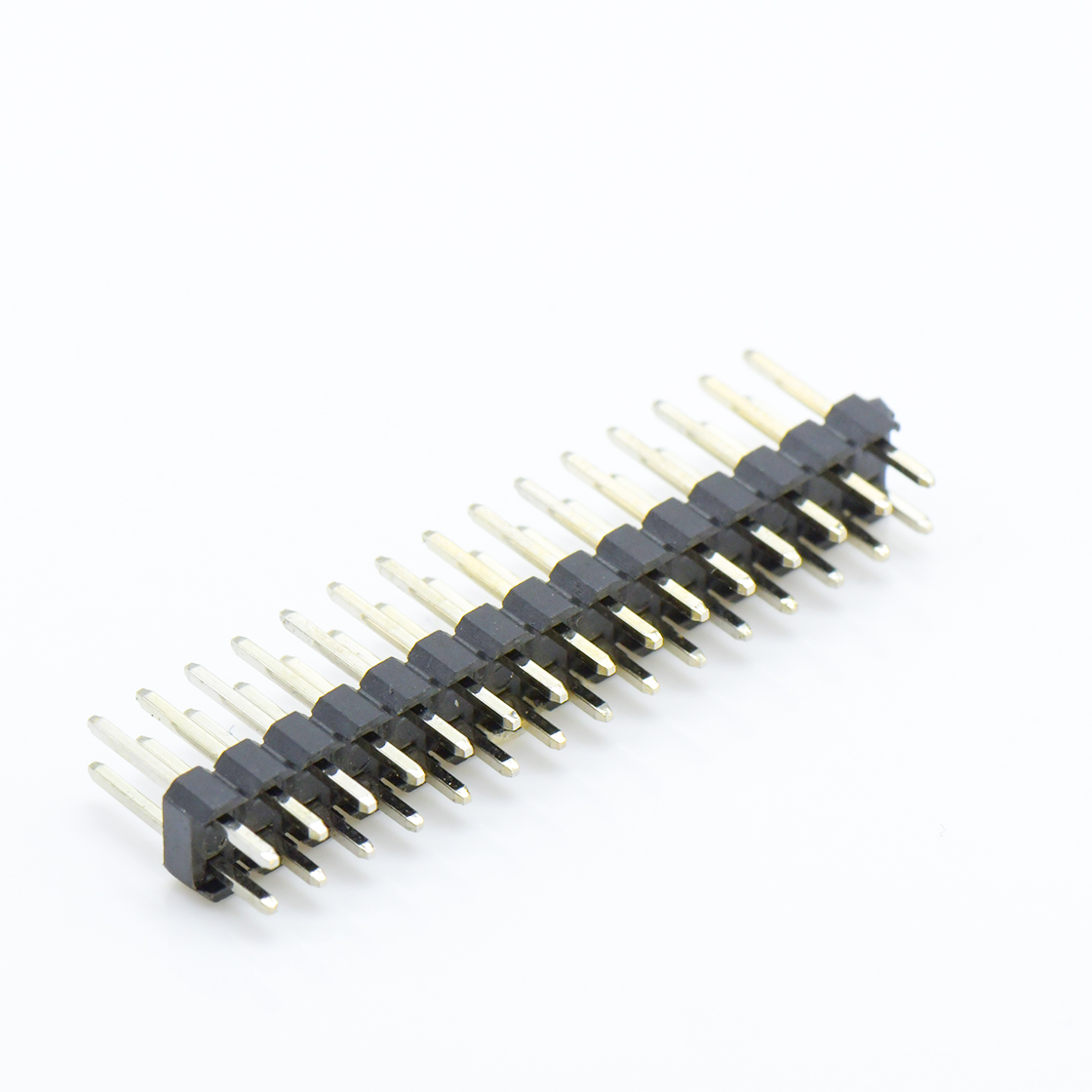 Pitch 2.00mm 180° 双排 DIP 单塑排针 L=8.1 2X15Pin 黑色 镀全金G/F