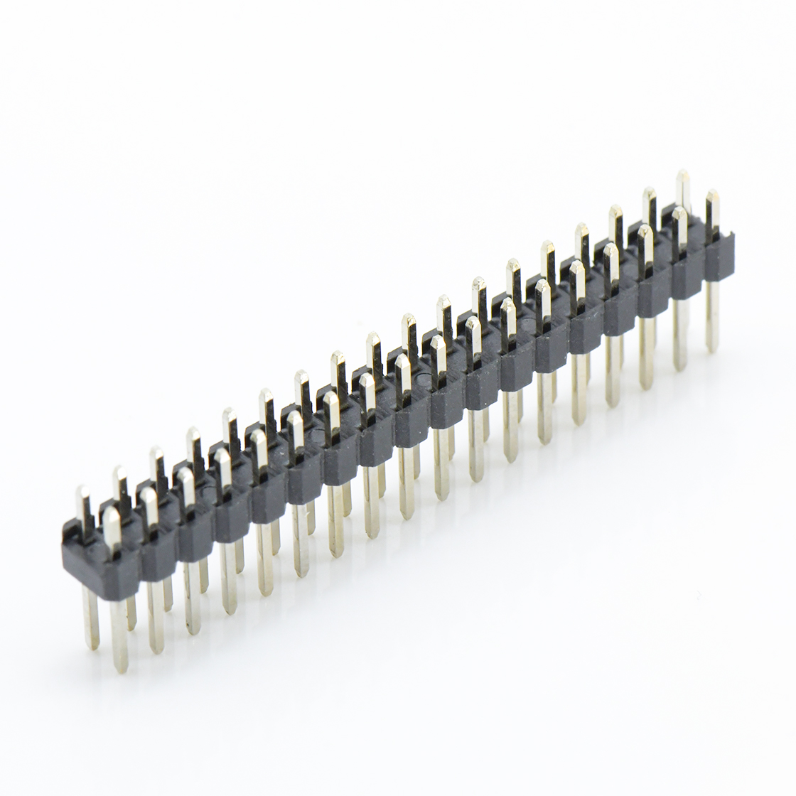 Pitch 2.00mm 180° 双排 DIP 单塑排针 L=8.1 2X18Pin 黑色 镀全金G/F