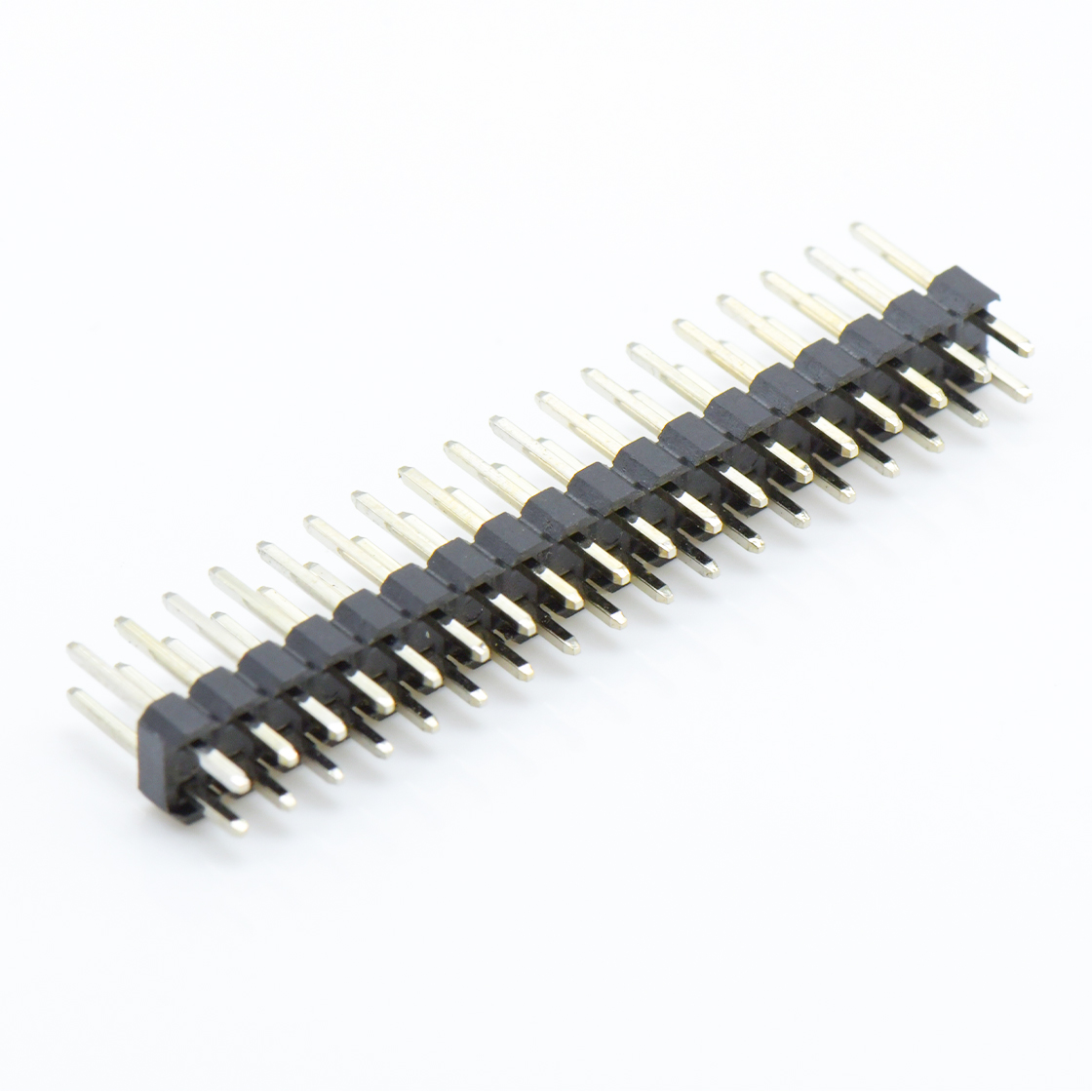 Pitch 2.00mm 180° 双排 DIP 单塑排针 L=8.1 2X18Pin 黑色 镀全金G/F