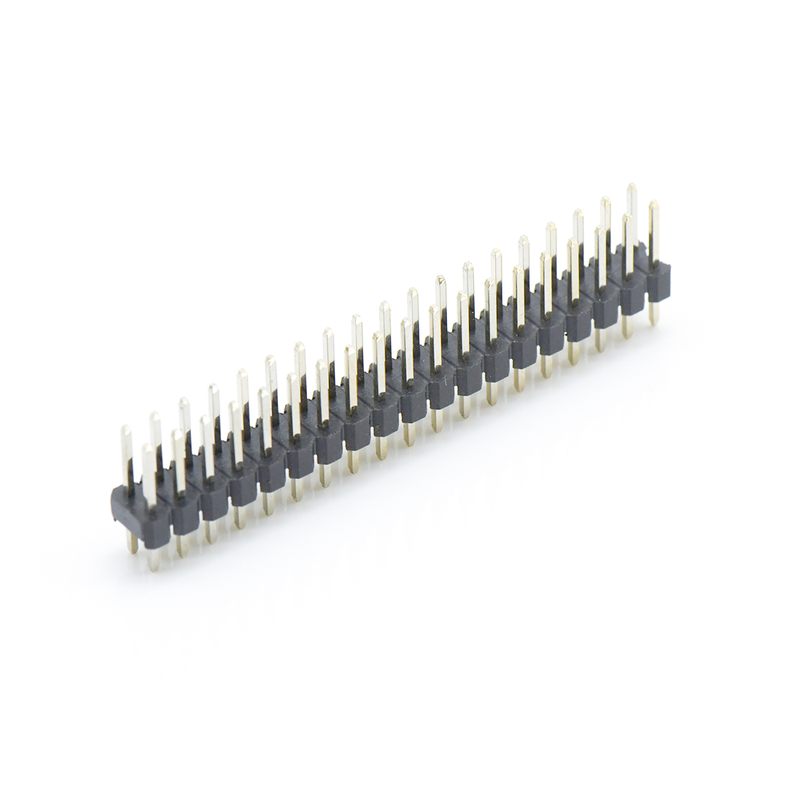 Pitch 2.00mm 180° 双排 DIP 单塑排针 L=8.1 2X19Pin 黑色 镀全金G/F