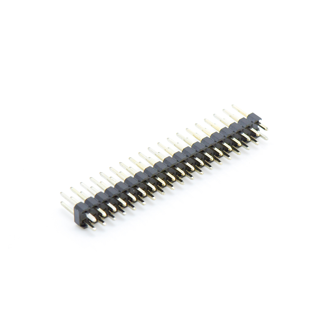 Pitch 2.00mm 180° 双排 DIP 单塑排针 L=8.1 2X19Pin 黑色 镀全金G/F