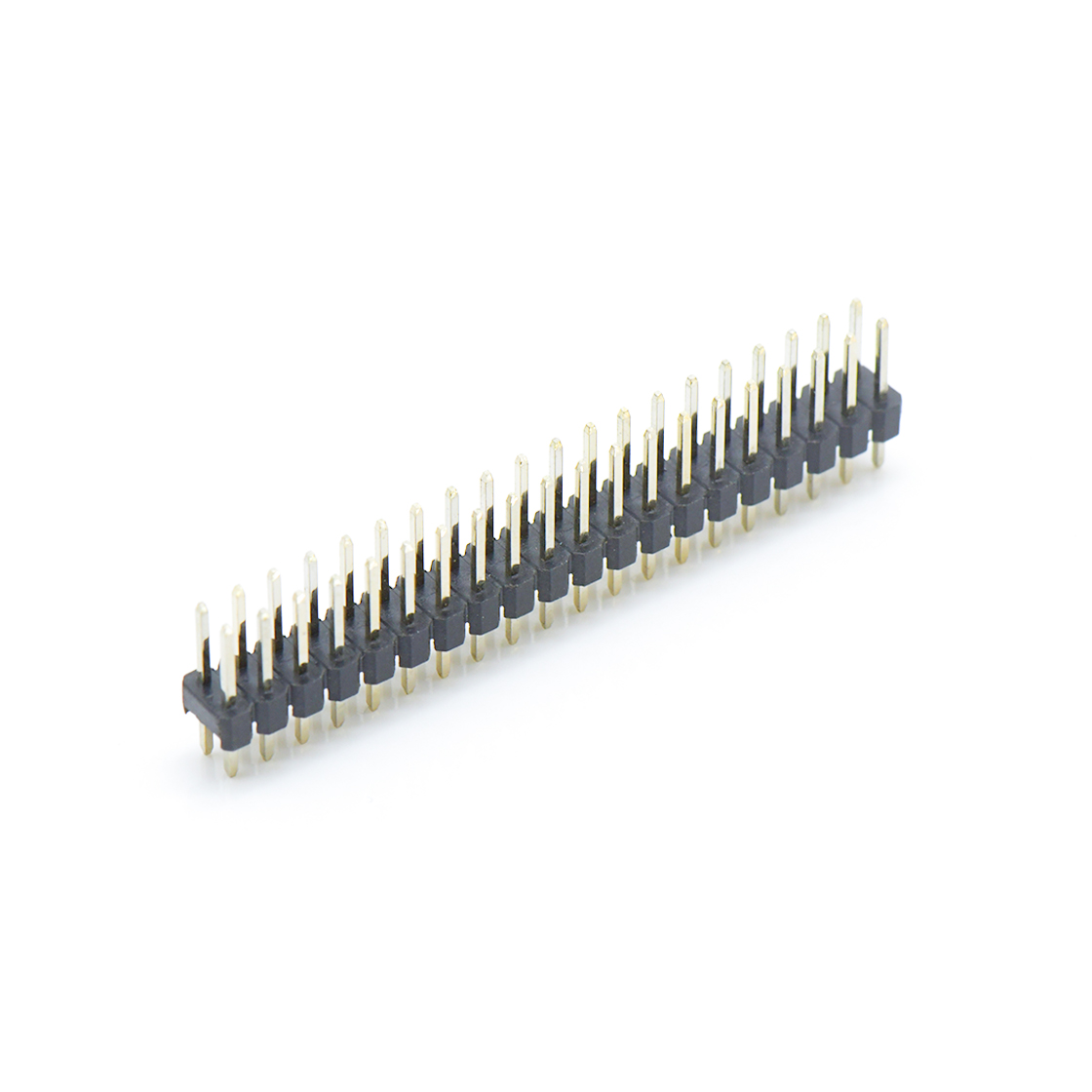 Pitch 2.00mm 180° 双排 DIP 单塑排针 L=8.1 2X20Pin 黑色 镀全金G/F