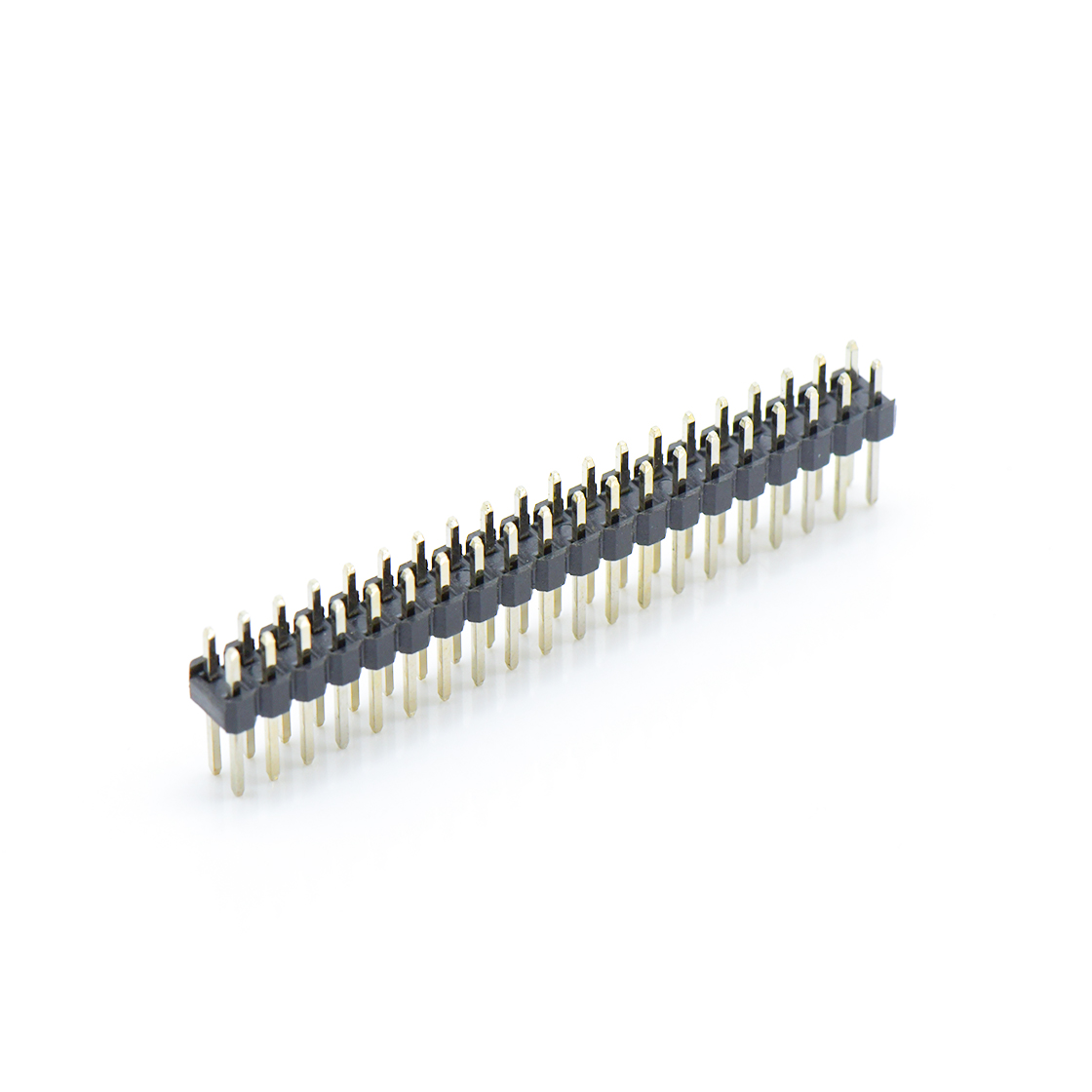 Pitch 2.00mm 180° 双排 DIP 单塑排针 L=8.1 2X20Pin 黑色 镀全金G/F