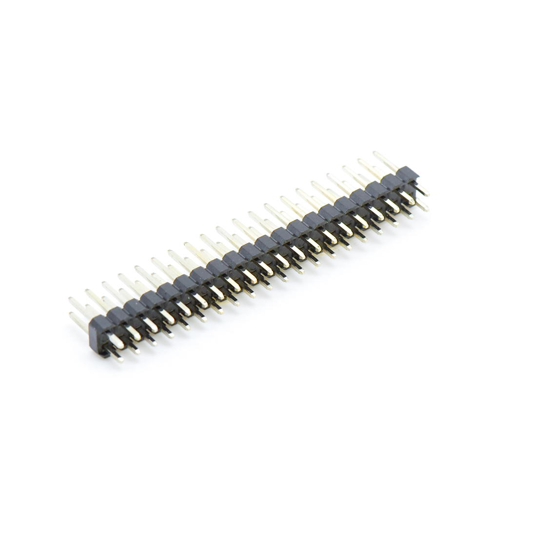 Pitch 2.00mm 180° 双排 DIP 单塑排针 L=8.1 2X20Pin 黑色 镀全金G/F