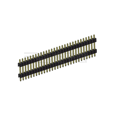 Pitch 2.54mm 180° 单排 DIP 雙塑排针 （3/11/3）L=17MM 1X29Pin PA6T，94V-0 黑色 Brass 镀全金G/F