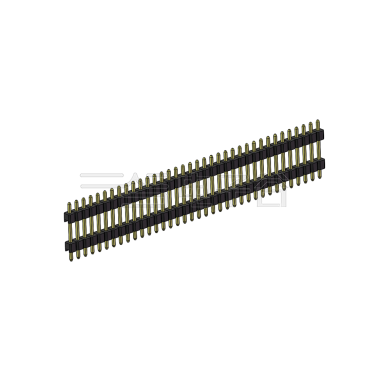 Pitch 2.54mm 180° 单排 DIP 雙塑排针 （3/11/3）L=17MM 1X36Pin PA6T，94V-0 黑色 Brass 镀全金G/F