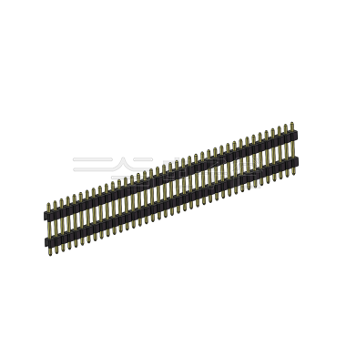 Pitch 2.54mm 180° 单排 DIP 雙塑排针 （3/11/3）L=17MM 1X39Pin PA6T，94V-0 黑色 Brass 镀全金G/F