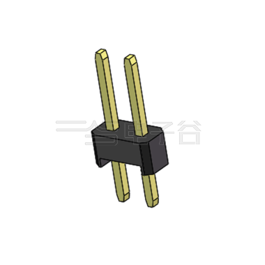 Pitch 2.54mm 180° 双排 DIP 单塑排针 L=11.5MM PC 3.0 2X01Pin 黑色 Brass 镀全金G/F