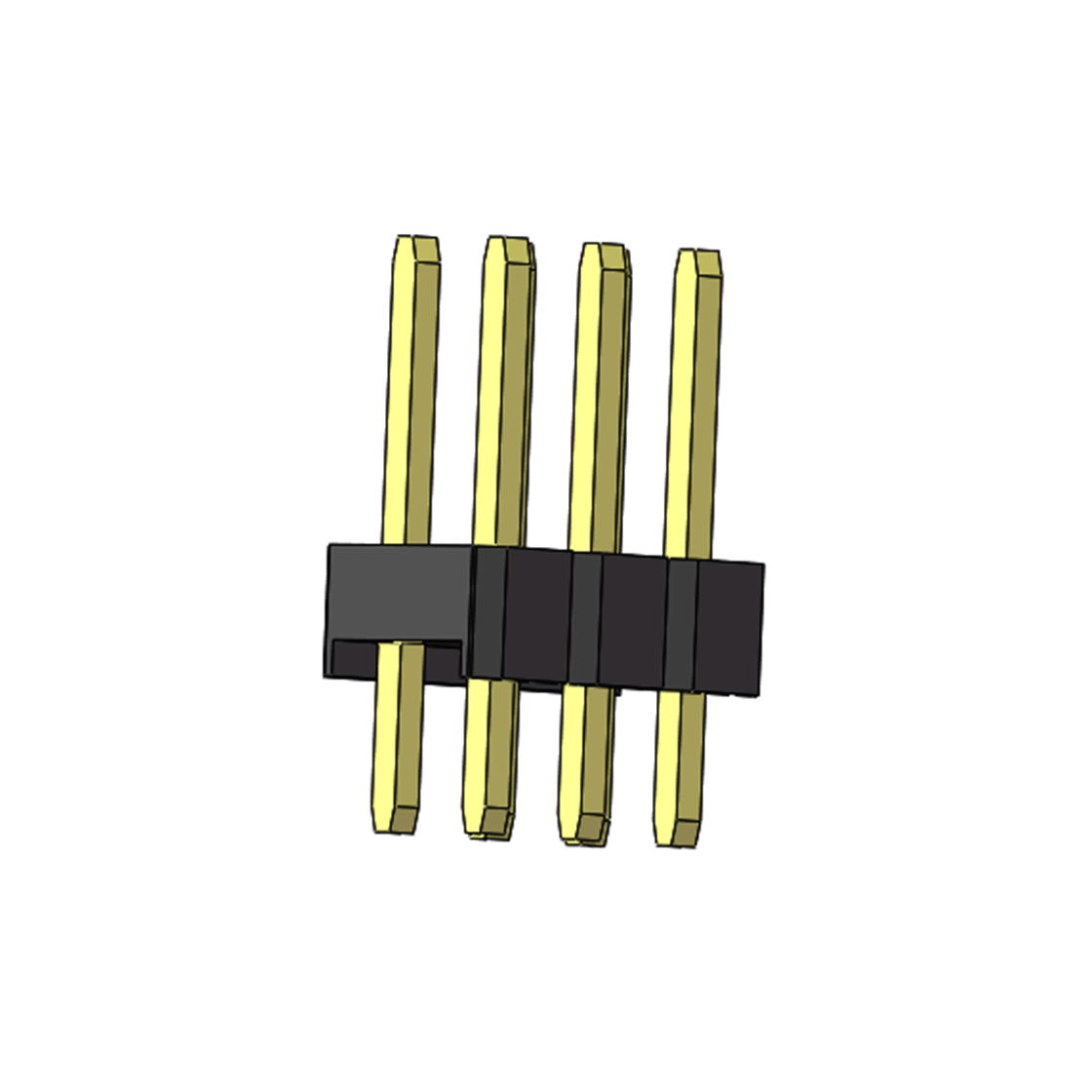 Pitch 2.54mm 180° 双排 DIP 单塑排针 L=11.5MM PC 3.0 2X03Pin 黑色 Brass 镀全金G/F
