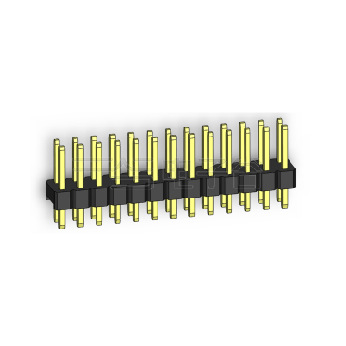 Pitch 2.54mm 180° 双排 DIP 单塑排针 L=11.5MM PC 3.0 2X13Pin 黑色 Brass 镀全金G/F