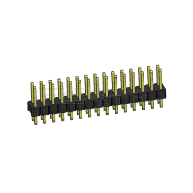 Pitch 2.54mm 180° 双排 DIP 单塑排针 L=11.5MM PC 3.0 2X15Pin 黑色 Brass 镀全金G/F