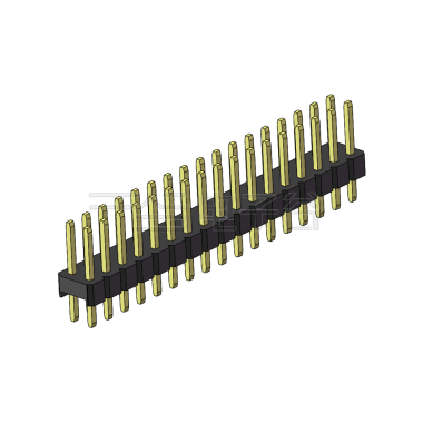 Pitch 2.54mm 180° 双排 DIP 单塑排针 L=11.5MM PC 3.0 2X17Pin 黑色 Brass 镀全金G/F