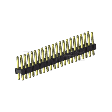 Pitch 2.54mm 180° 双排 DIP 单塑排针 L=11.5MM PC 3.0 2X21Pin 黑色 Brass 镀全金G/F
