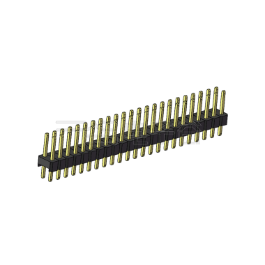 Pitch 2.54mm 180° 双排 DIP 单塑排针 L=11.5MM PC 3.0 2X23Pin 黑色 Brass 镀全金G/F