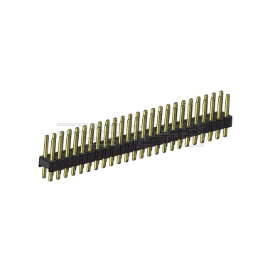 Pitch 2.54mm 180° 双排 DIP 单塑排针 L=11.5MM PC 3.0 2X24Pin 黑色 Brass 镀全金G/F