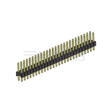 Pitch 2.54mm 180° 双排 DIP 单塑排针 L=11.5MM PC 3.0 2X26Pin 黑色 Brass 镀全金G/F