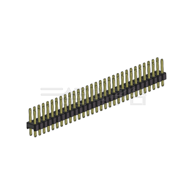 Pitch 2.54mm 180° 双排 DIP 单塑排针 L=11.5MM PC 3.0 2X30Pin 黑色 Brass 镀全金G/F