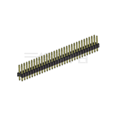 Pitch 2.54mm 180° 双排 DIP 单塑排针 L=11.5MM PC 3.0 2X31Pin 黑色 Brass 镀全金G/F