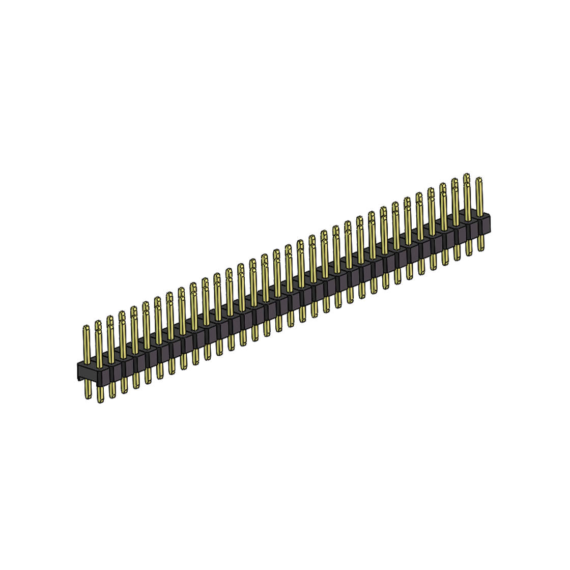 Pitch 2.54mm 180° 双排 DIP 单塑排针 L=11.5MM PC 3.0 2X33Pin 黑色 Brass 镀全金G/F