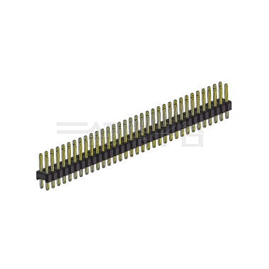 Pitch 2.54mm 180° 双排 DIP 单塑排针 L=11.5MM PC 3.0 2X33Pin 黑色 Brass 镀全金G/F