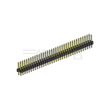 Pitch 2.54mm 180° 双排 DIP 单塑排针 L=11.5MM PC 3.0 2X34Pin 黑色 Brass 镀全金G/F