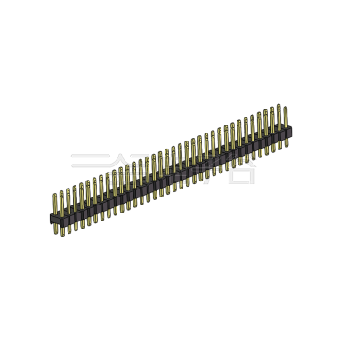 Pitch 2.54mm 180° 双排 DIP 单塑排针 L=11.5MM PC 3.0 2X35Pin 黑色 Brass 镀全金G/F