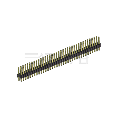 Pitch 2.54mm 180° 双排 DIP 单塑排针 L=11.5MM PC 3.0 2X37Pin 黑色 Brass 镀全金G/F