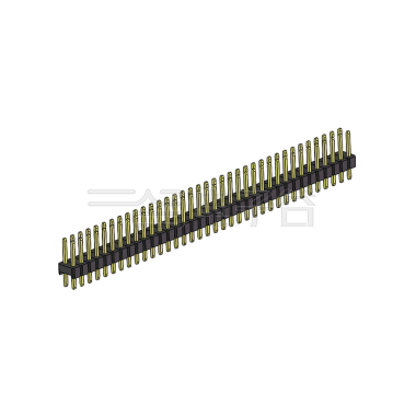 Pitch 2.54mm 180° 双排 DIP 单塑排针 L=11.5MM PC 3.0 2X38Pin 黑色 Brass 镀全金G/F