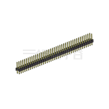Pitch 2.54mm 180° 双排 DIP 单塑排针 L=11.5MM PC 3.0 2X40Pin 黑色 Brass 镀全金G/F