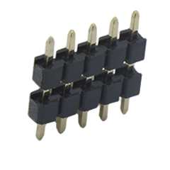 Pitch 2.54mm 180°单排 DIP 双塑排针