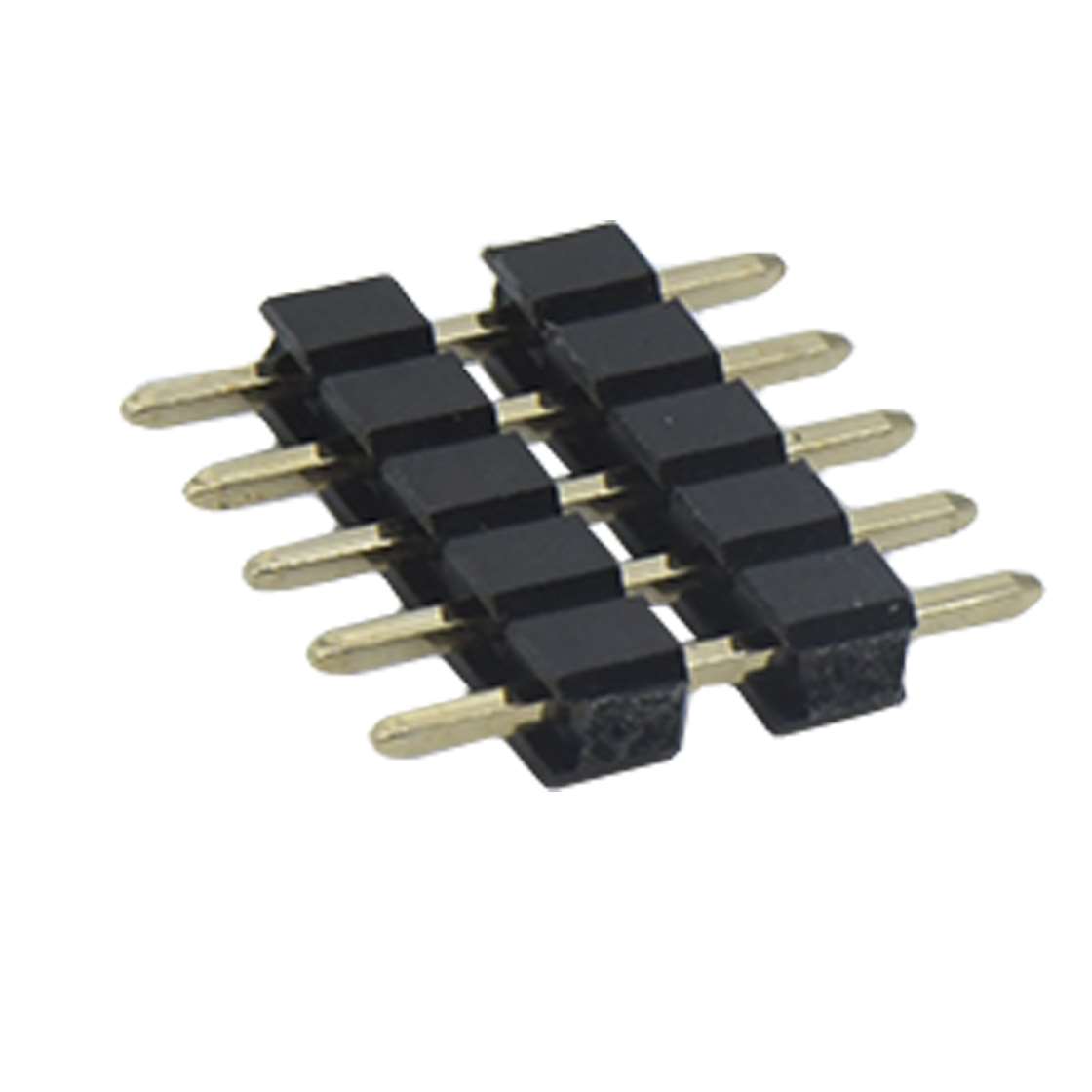 Pitch 2.54mm 180°单排 DIP 双塑排针 8Pin 黑色 镀全金G/F