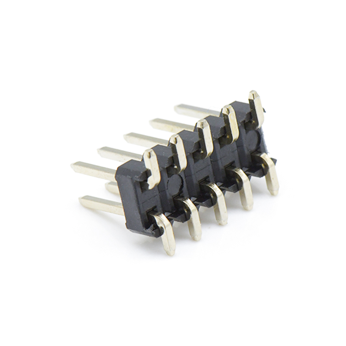 Pitch 2.54mm 180°双排 SMT单塑 排针 2X05Pin 黑色 镀全金G/F