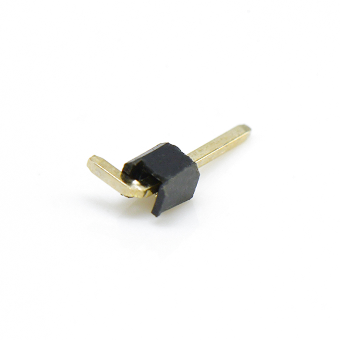 Pitch 2.54mm 180° 单排 单塑排针 1X01Pin 黑色 镀全金G/F