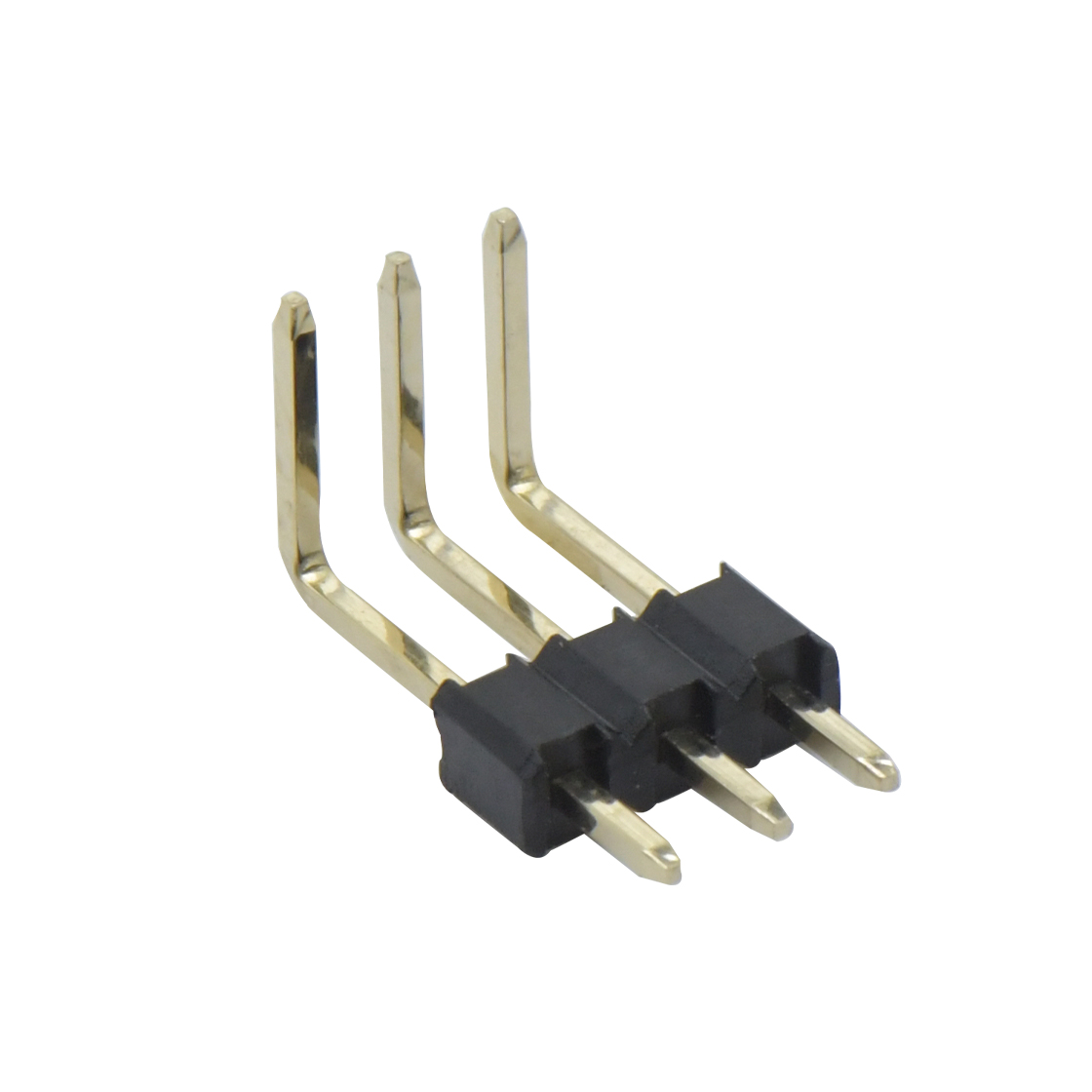 Pitch 2.50mm 90º 单排 DIP 排针 3Pin 黑色 G/F
