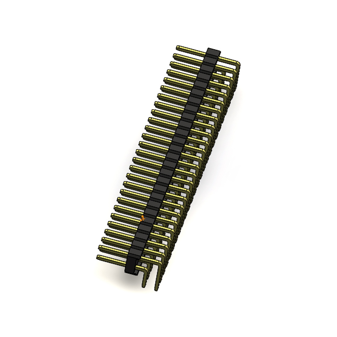 Pitch 2.54mm 90°双排 DIP 单塑排针 2X26Pin 黑色 PA6T,94V-0 镀全金G/F 无卤