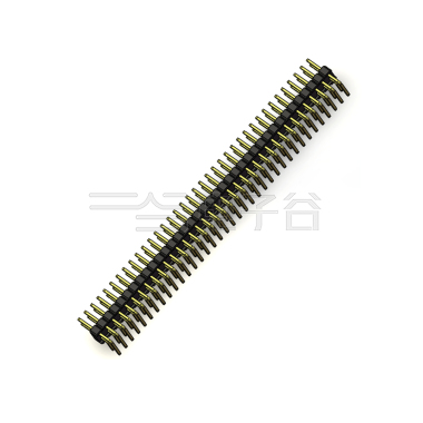 Pitch 2.54mm 90°双排 DIP 单塑排针 2X38Pin 黑色 PA6T,94V-0 镀全金G/F 无卤