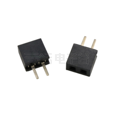 Pitch 1.27mm 180° 单排 DIP 排母 02Pin 黑色 镀全金G/F