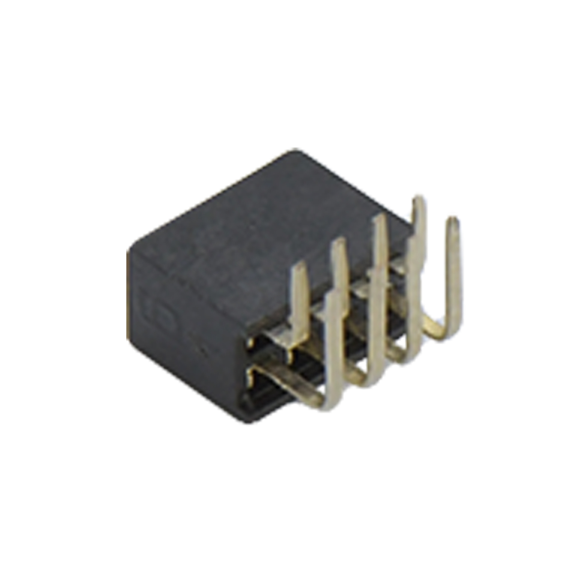 Pitch 1.27mm 90° 双排 DIP 排母 2X04Pin 黑色 镀全金G/F