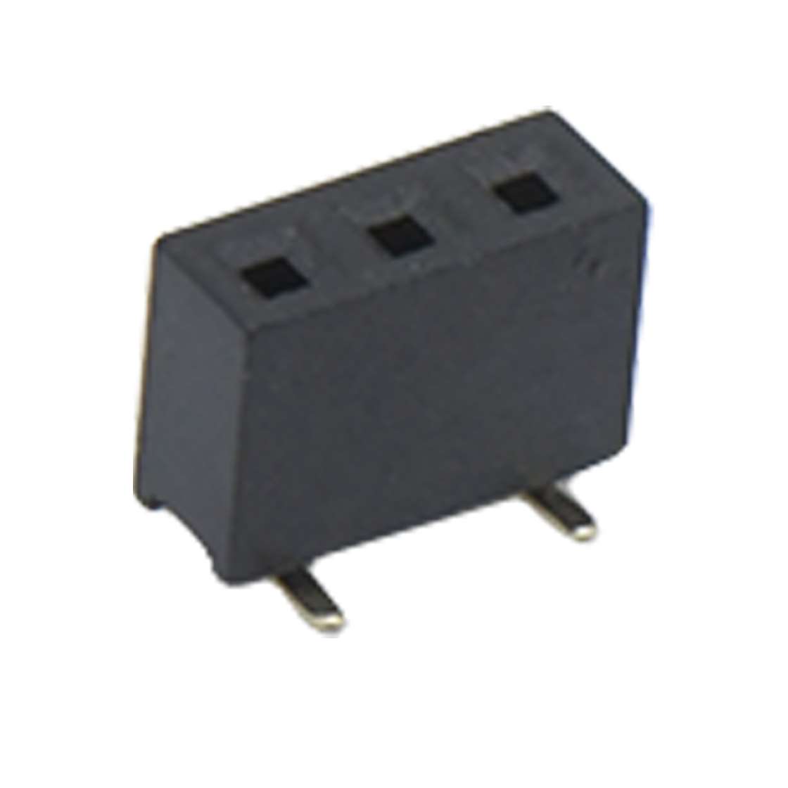 Pitch 2.0mm 180°单排 SMT U型排母3Pin 黑色 镀全金G/F