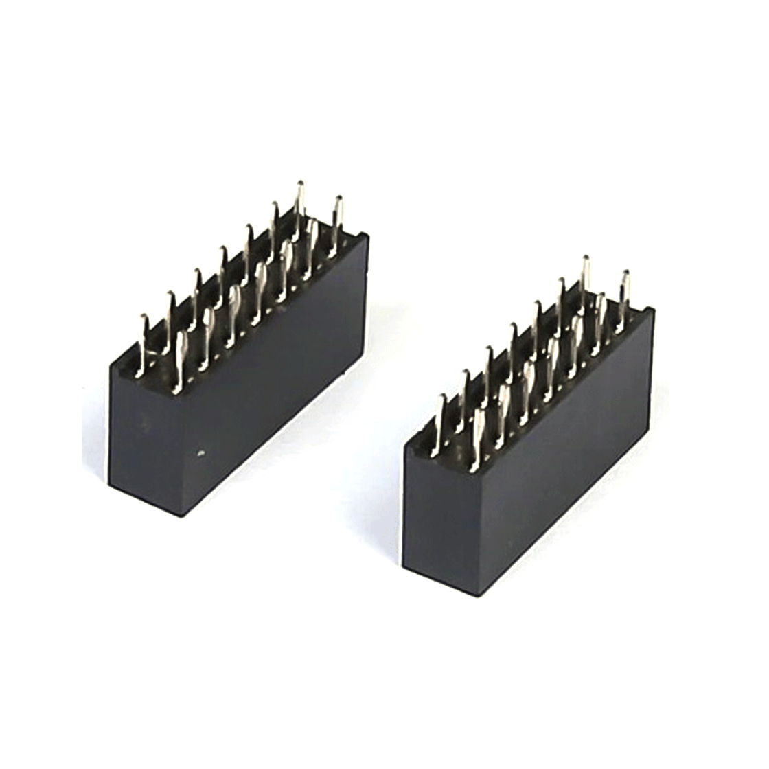 Pitch 2.54mm 180° 双排 DIP Y型排母 H8.5W5.0 PC:3.1 2X07Pin 黑色 镀全金G/F