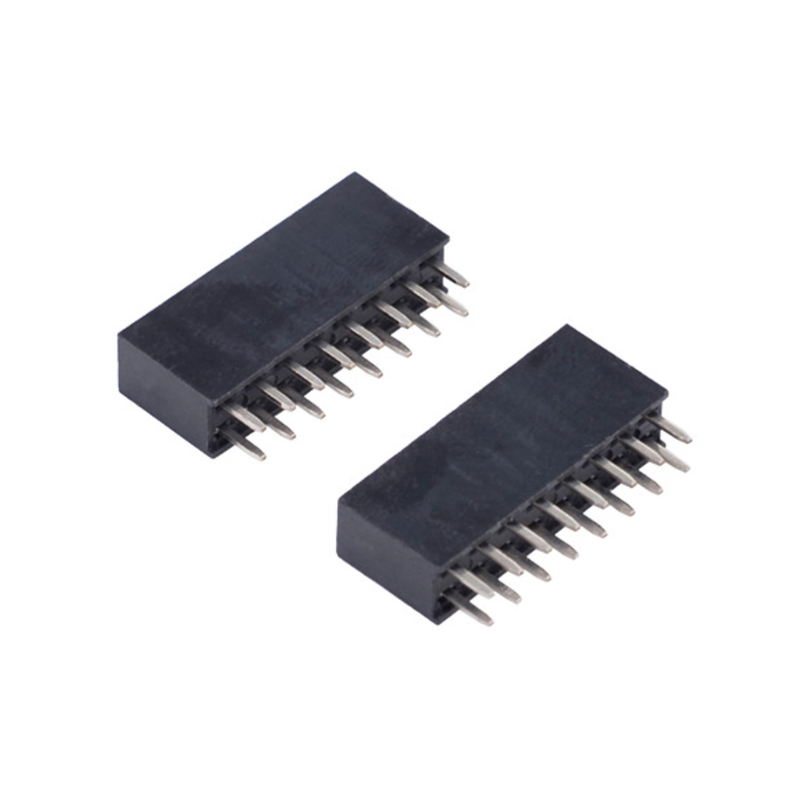 Pitch 2.54mm 180° 双排 DIP Y型排母 H8.5W5.0 PC:3.1 2X08Pin 黑色 镀全金G/F