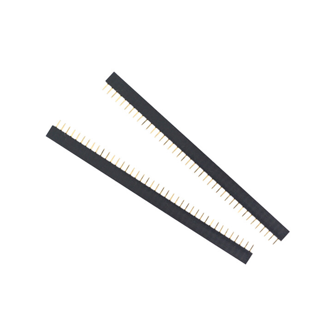 Pitch 2.54mm 180° 单排 DIP Y型排母 H5.7W2.5 PC:3.1 40Pin 黑色 镀全金G/F