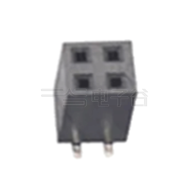 Pitch 2.54mm 180°双排 SMT U型排母2X02Pin 黑色 镀全金G/F