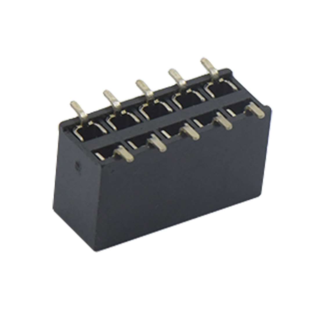 Pitch 2.54mm 180°双排 SMT U型排母2X05Pin 黑色 镀全金G/F