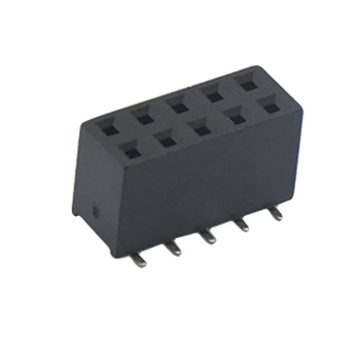 Pitch 2.54mm 180°双排 SMT U型排母2X05Pin 黑色 镀全金G/F