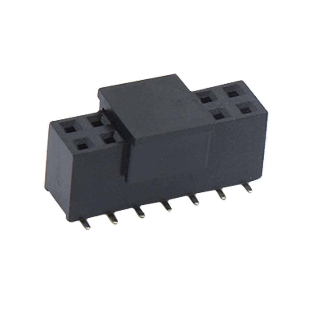 Pitch 2.54mm 180°双排 SMT U型排母2X07Pin 黑色 镀全金G/F