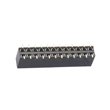 Pitch 2.54mm 180°双排 SMT U型排母2X12Pin 黑色 镀全金G/F